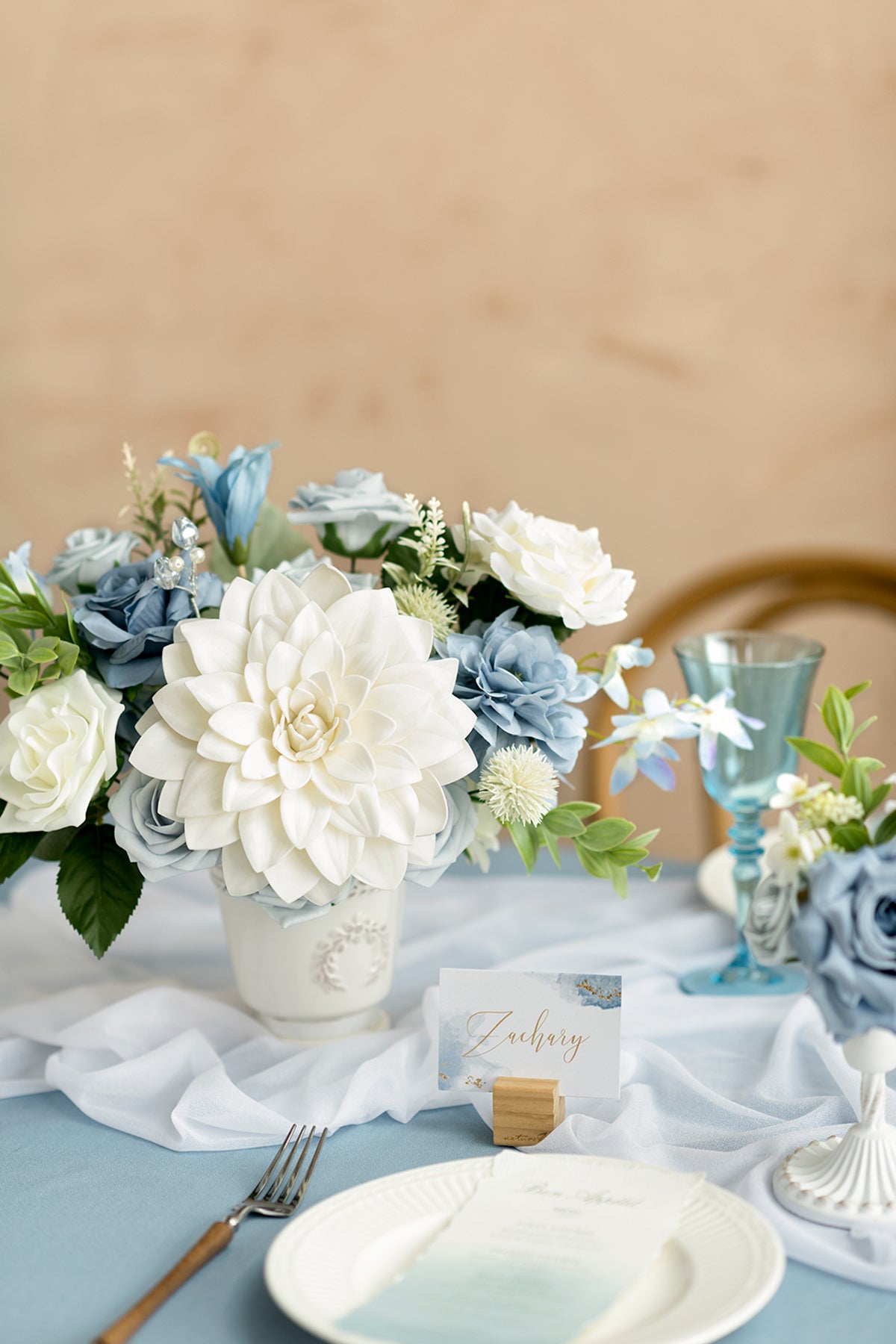 Dusty Blue & Navy Designer Flower Boxes