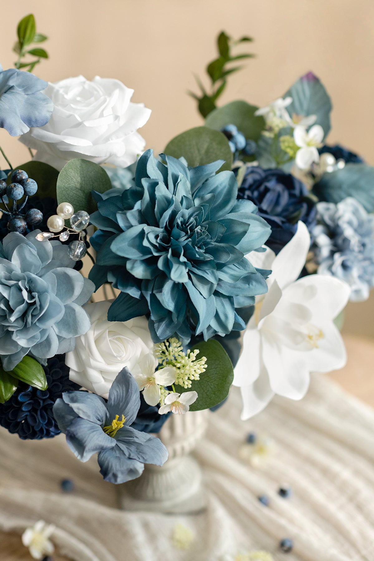 Dusty Blue & Navy Designer Flower Boxes