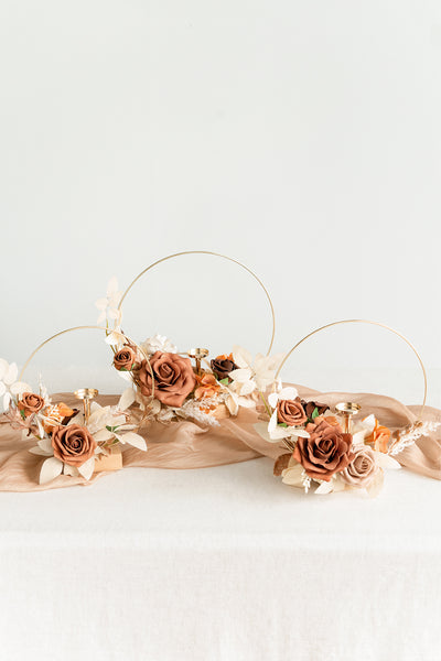 Wreath Hoop Centerpiece Set in Rust & Sepia | Clearance