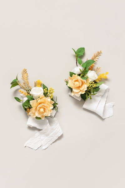 Wrist and Shoulder Corsages in Lemonade Yellow | Clearance