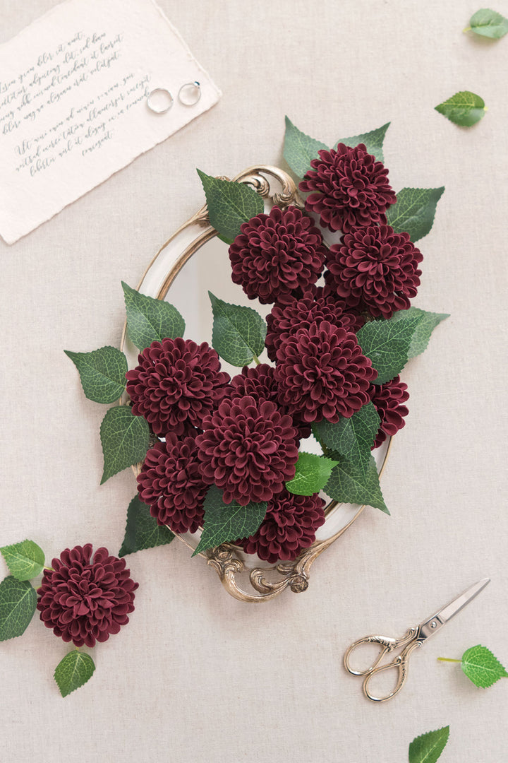 DIY Supporting Flower Boxes in Foam Burgundy Dahlia (25pcs)