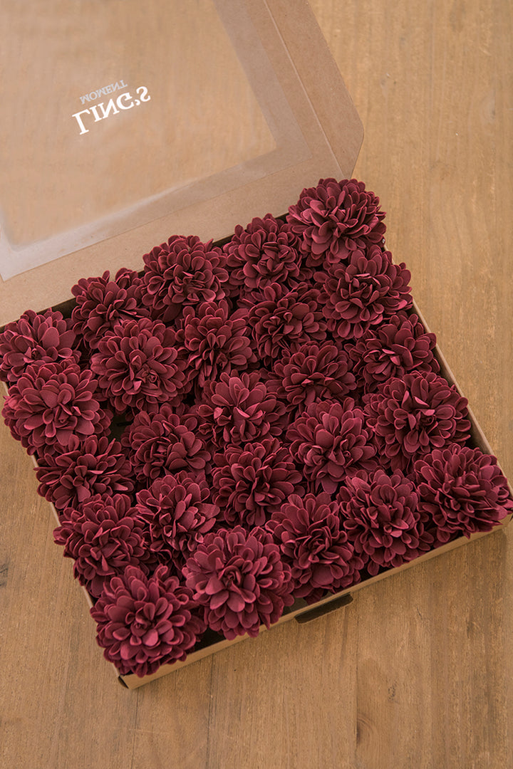 DIY Supporting Flower Boxes in Foam Burgundy Dahlia (25pcs)
