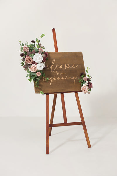 Combo Set Flower Sign Decor in Dusty Rose & Mauve | Clearance