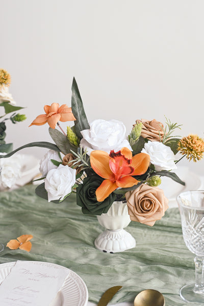DIY Designer Flower Box in Orange & Olive Green