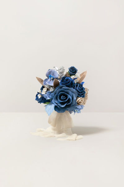 Bridesmaid Bouquet in Stately Navy & Gold | Clearance