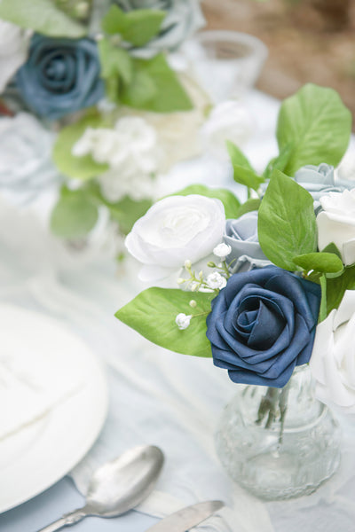 DIY Designer Flower Boxes in Dusty Blue & Navy