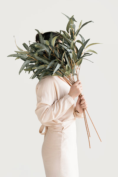 2.9ft Salix Leaves with Stems