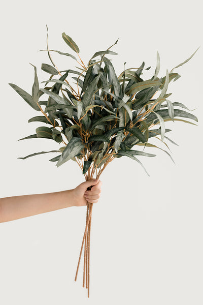 2.9ft Salix Leaves with Stems