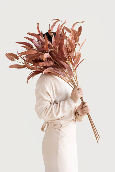 2.9ft Salix Leaves with Stems