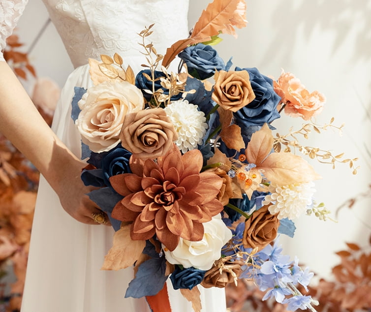 Russet Orange & Denim Blue Wedding