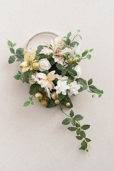 Flash Sale | Small Hoop Bridal Bouquet in Champagne Christmas