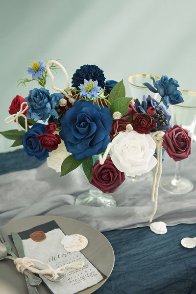 Dusty Blue & Navy Designer Flower Boxes