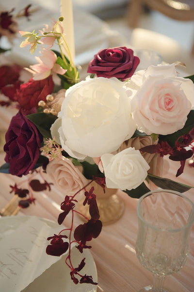 DIY Designer Flower Boxes in Romantic Marsala