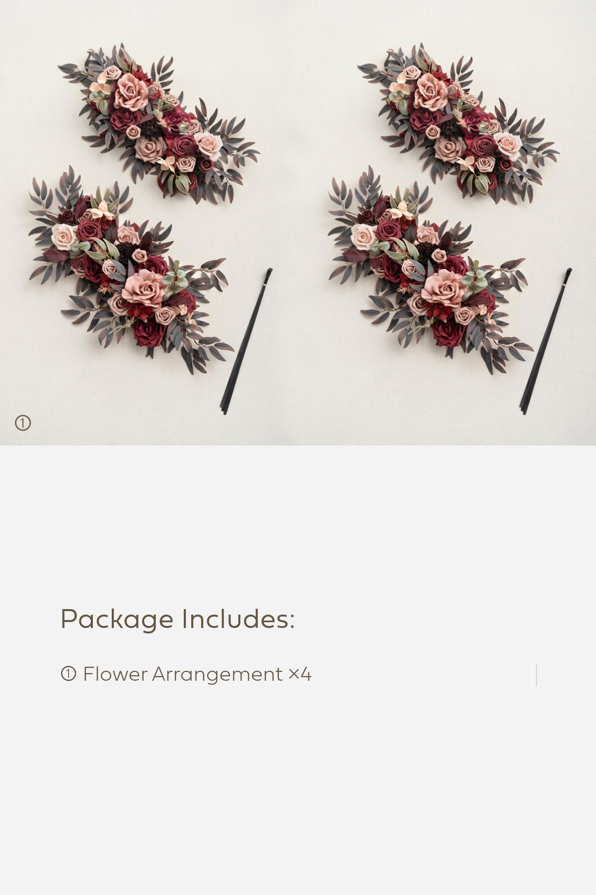Flower Arrangements for Arch Decor in Burgundy & Dusty Rose | Clearance