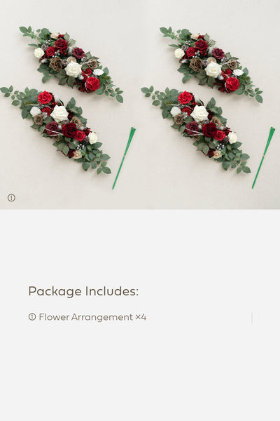 Flower Arrangements for Arch Decor in Christmas Red & Sparkle | Clearance