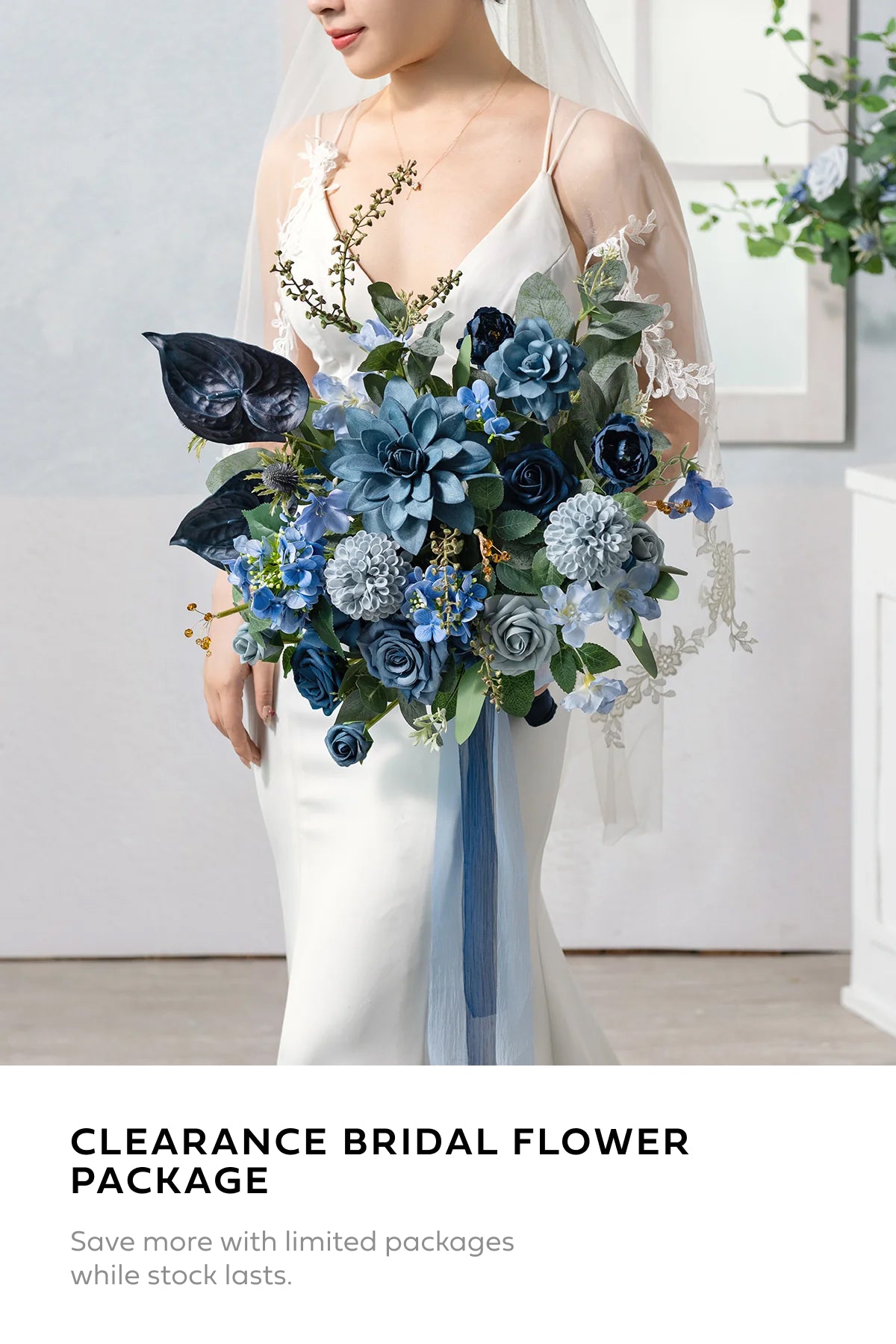 Flash Sale | Clearance Bridal Flower Package in Noble Navy Blue