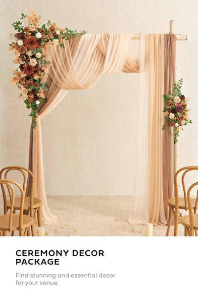 Pre-Arranged Wedding Flower Packages in Rust & Sepia