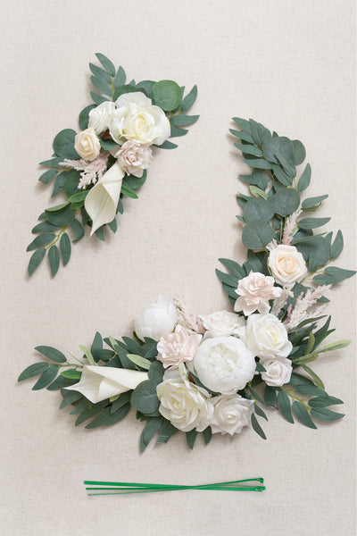 Combo Set Flower Sign Decor in White & Sage | Clearance