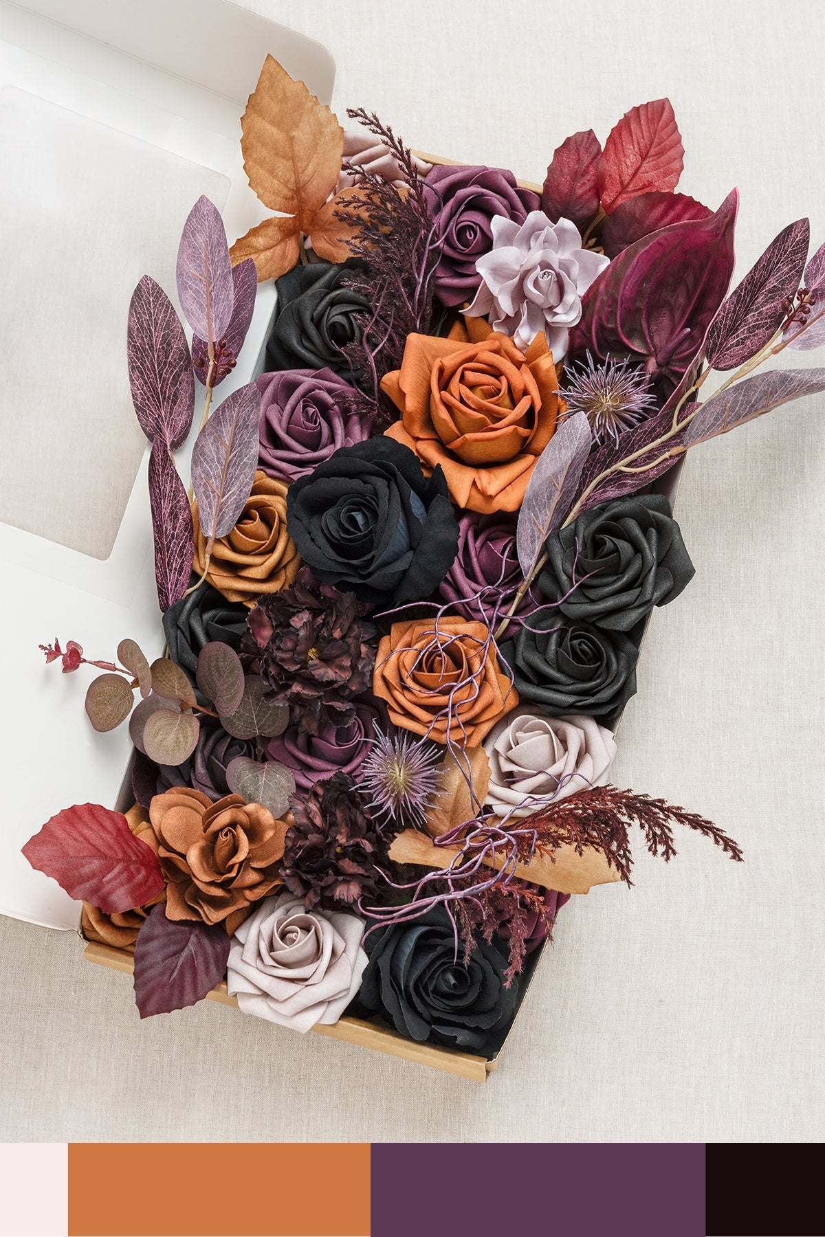 DIY Designer Flower Boxes in Twilight Purple & Harvest Orange