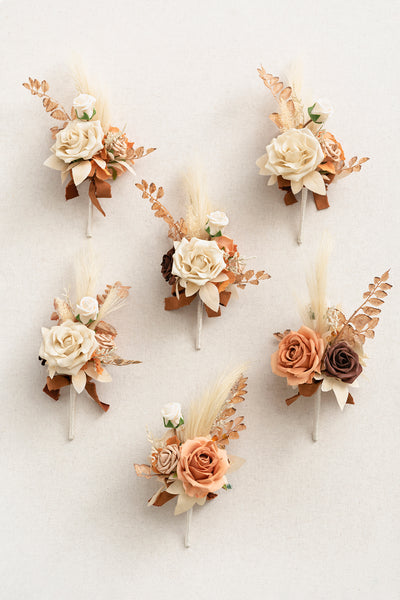 Mini Ready-to-Use Flower Centerpiece Set in Rust & Sepia