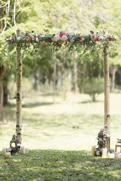 Flash Sale | 6.5ft Flower Garland with Hanging Vines in Dusty Rose & Mauve