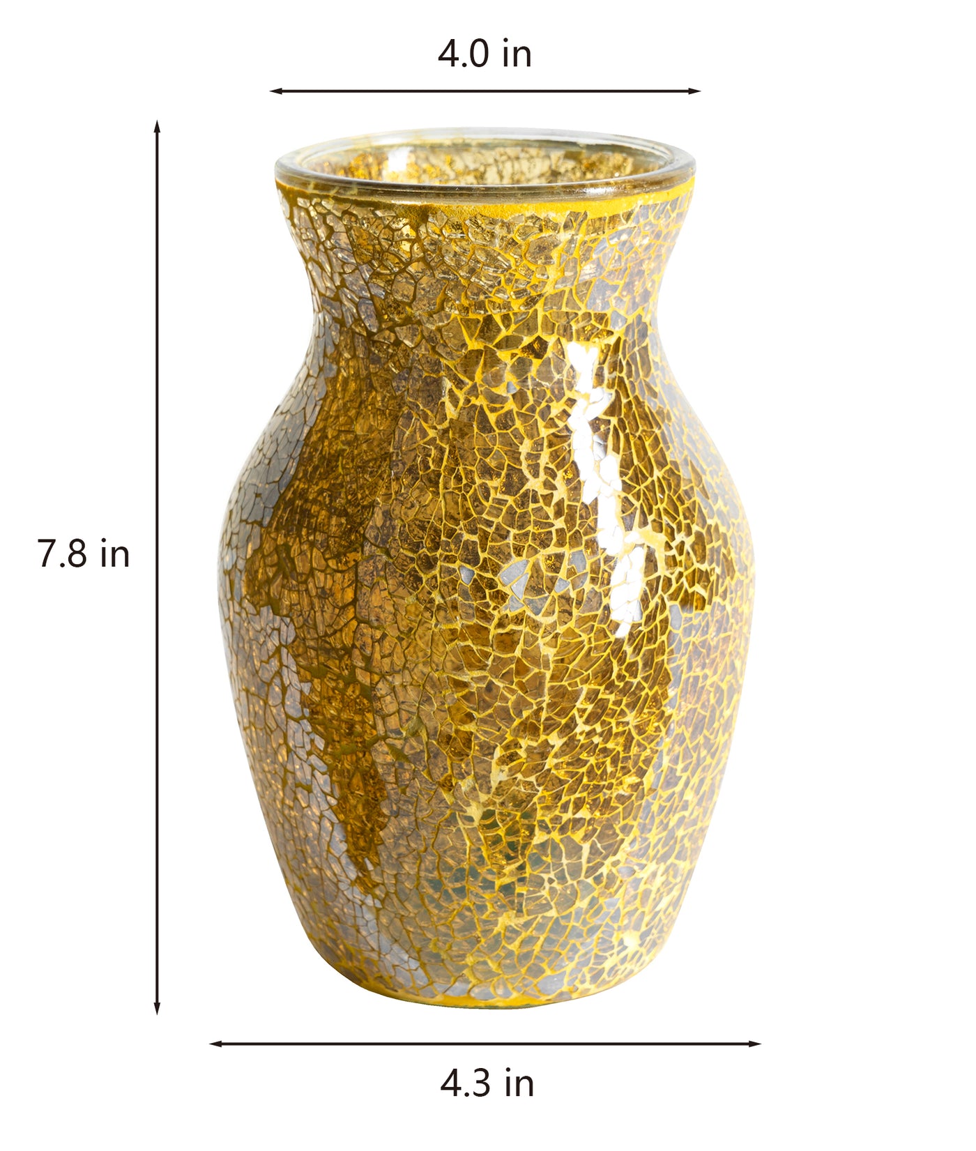 Pearlite Gold Mosaic Glass Vase for Christmas