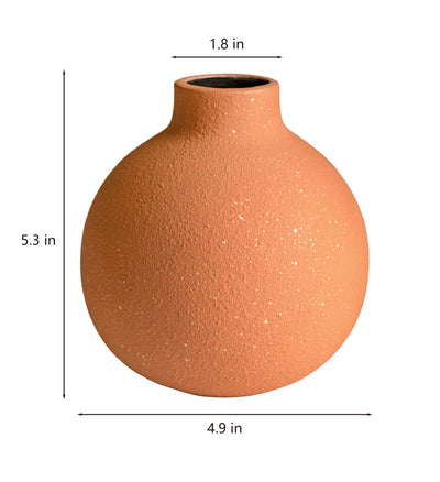 Flash Sale | Spherical Ceramic Vase for Halloween in Black & Pumpkin Orange | Clearance