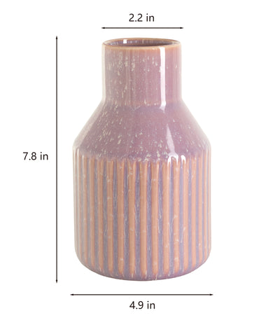 Roman Pattern Ceramic Vase in Twilight Purple | Clearance