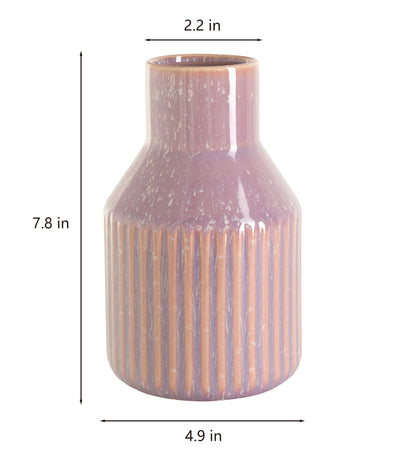 Roman Pattern Ceramic Vase in Twilight Purple