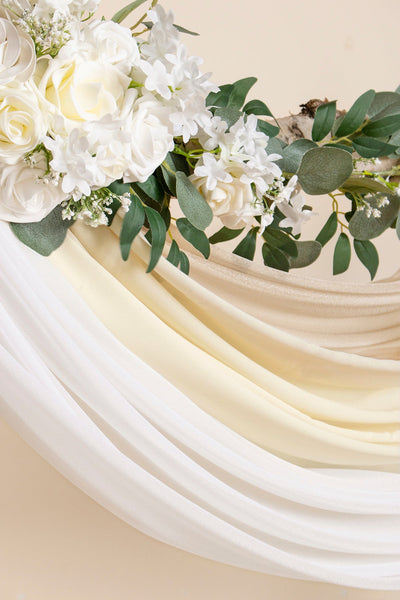 Wedding Arch Drapes in Rust & Sepia