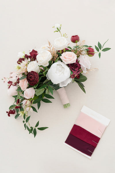 Medium Free-Form Bridal Bouquet in Romantic Marsala | Clearance