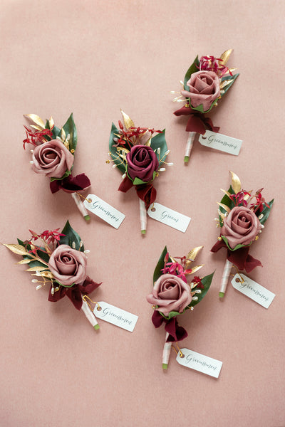 Pre-Arranged Bridal Flower Packages in Romantic Marsala