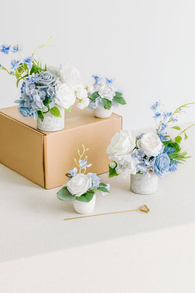 Flash Sale | Assorted Floral Centerpiece Set in Powder Blue