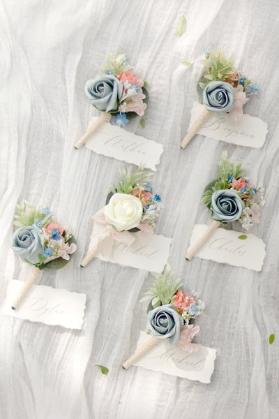 Flash Sale | Boutonnieres in Dusty Blue