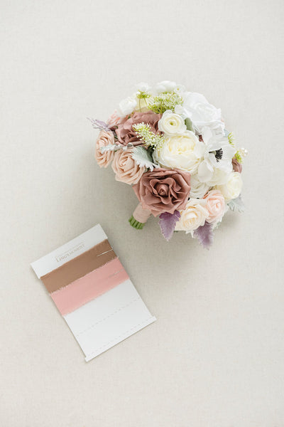 Flash Sale | Small Round Bridal Bouquets in Dusty Rose & Cream