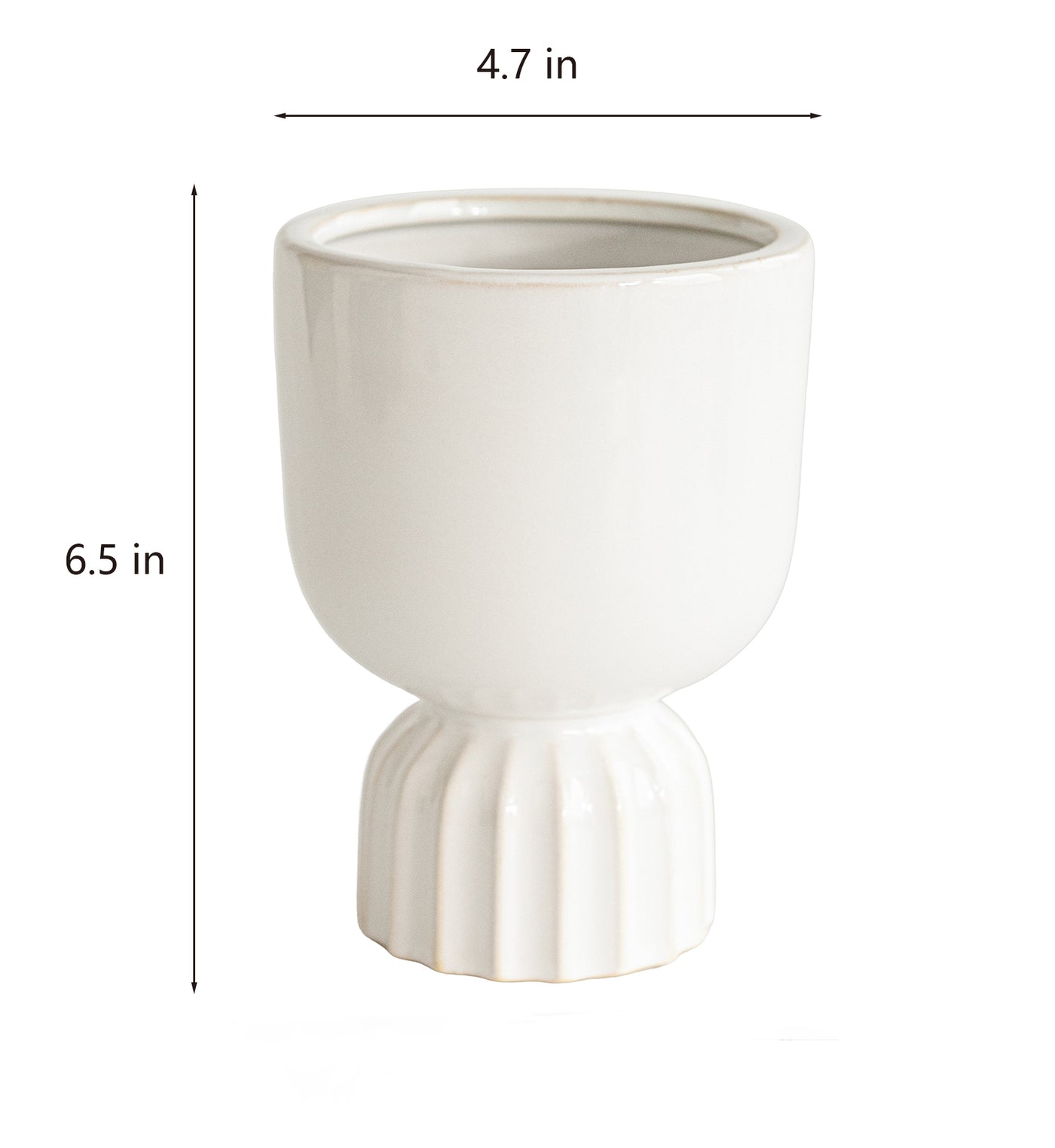 Modern White Glazed Ceramic Vase | Clearance