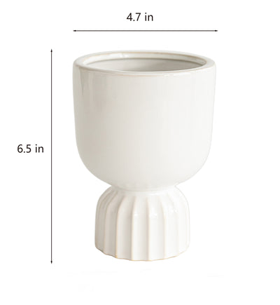 Modern White Glazed Ceramic Vase | Clearance