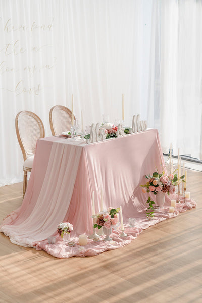 Table Cloth & Table Runner Set in Dusty Rose | Clearance