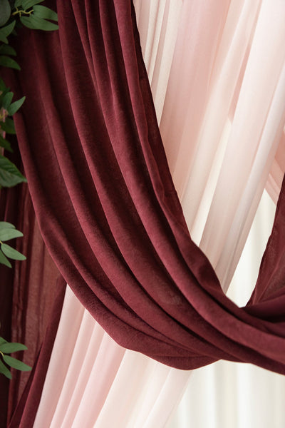 Flash Sale | Flower Arch Decor with Drapes in Romantic Marsala