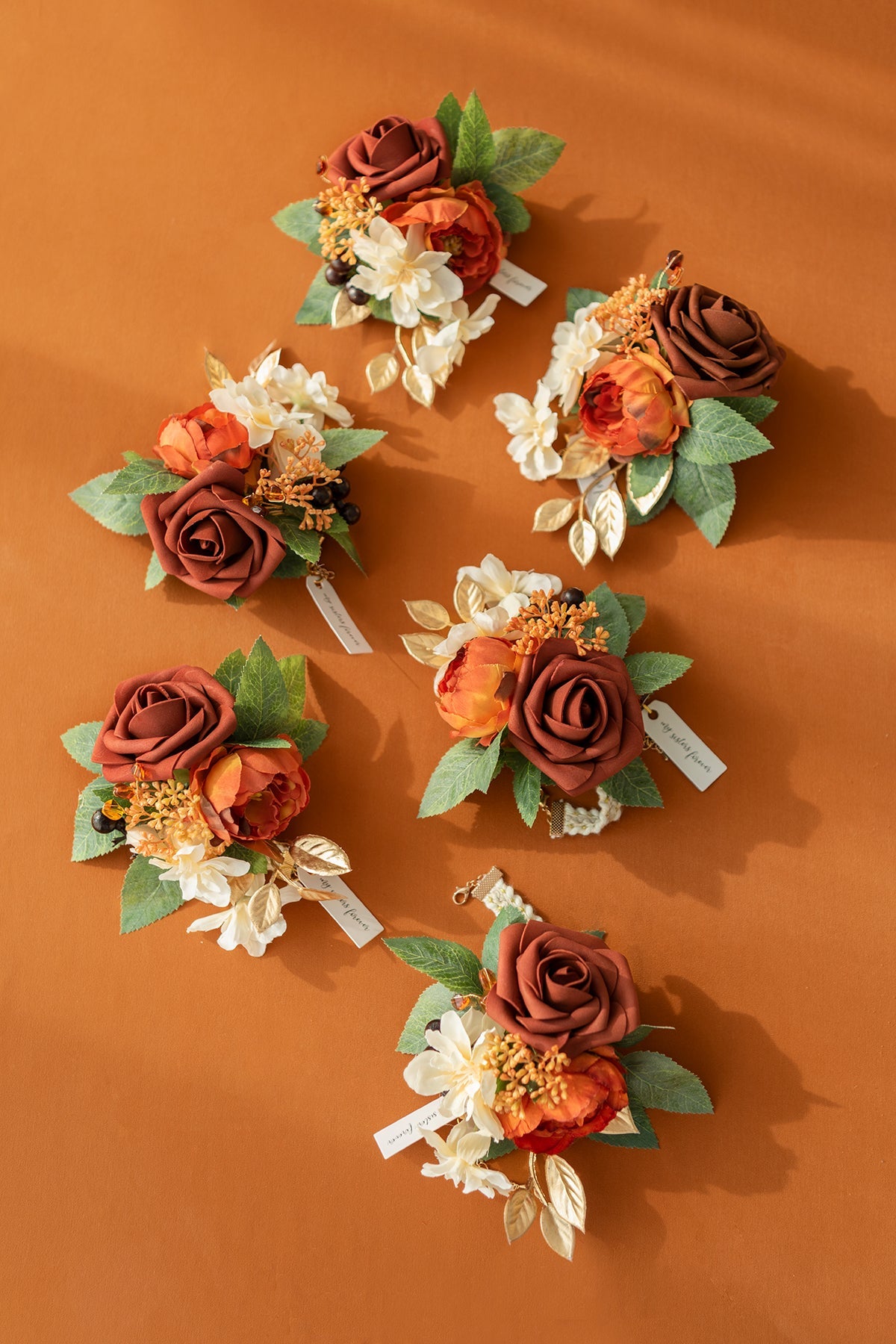 Pre-Arranged Bridal Flower Package in Sunset Terracotta