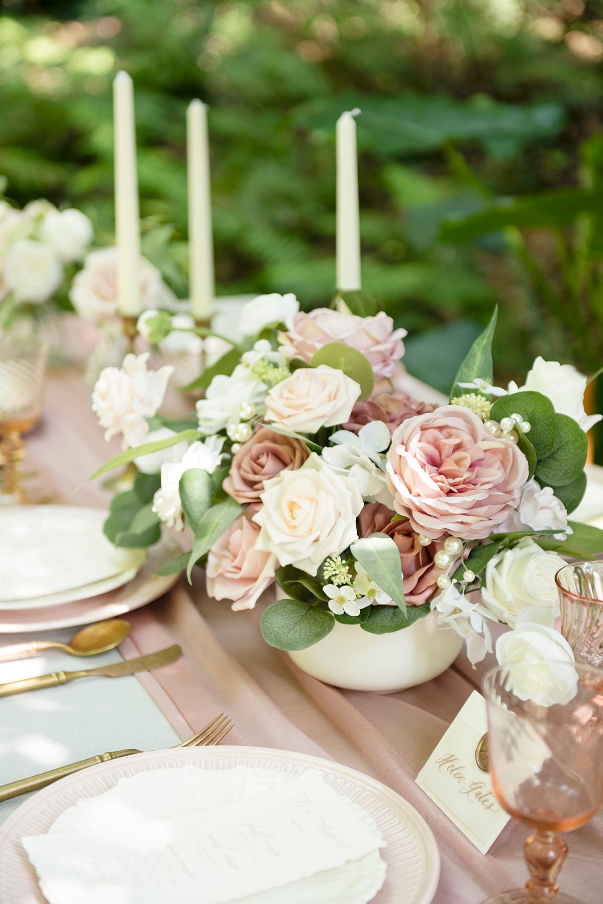 DIY Designer Flower Boxes in Dusty Rose & Cream