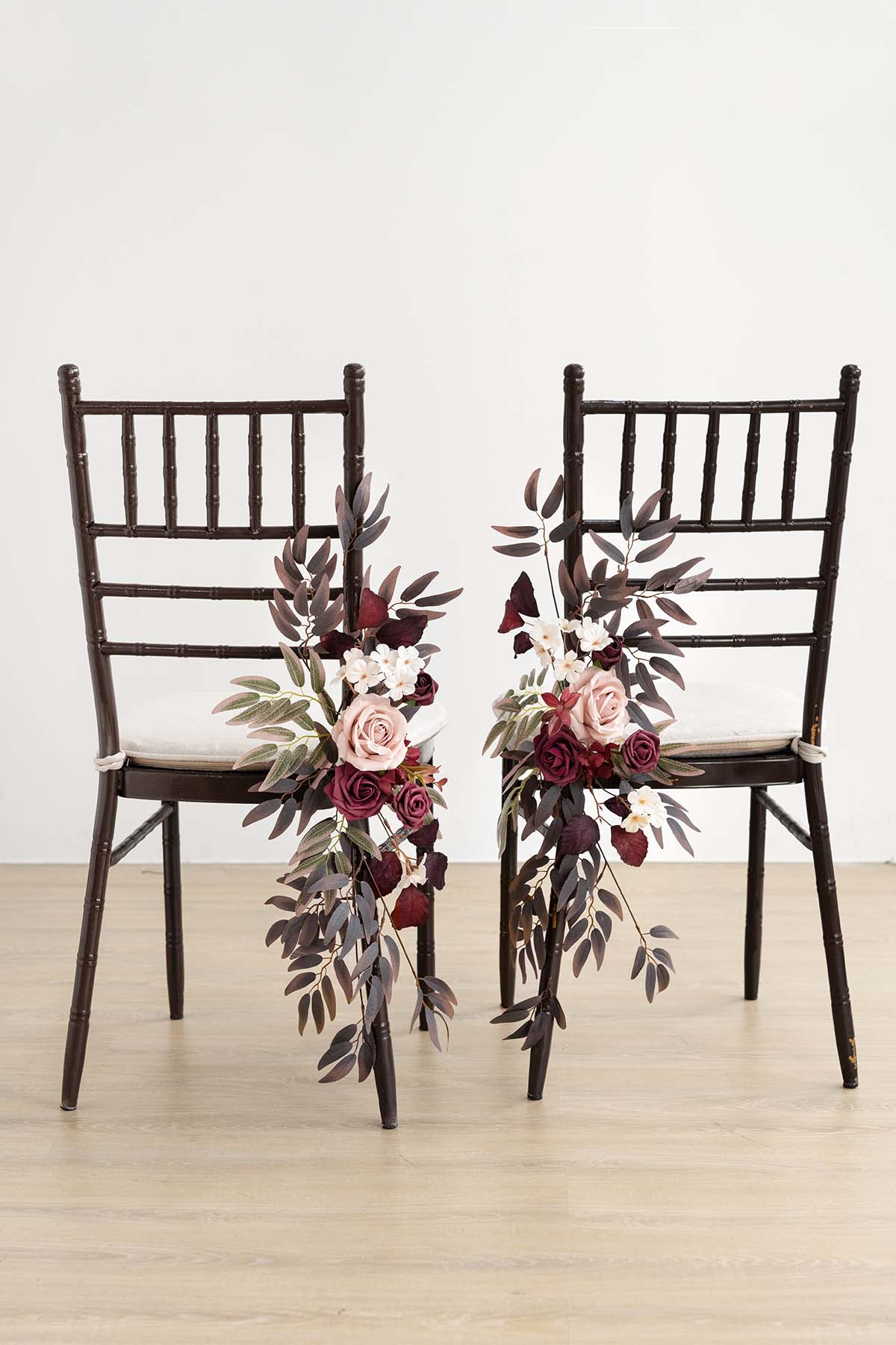 Aisle Chair Decor Set in Burgundy & Dusty Rose