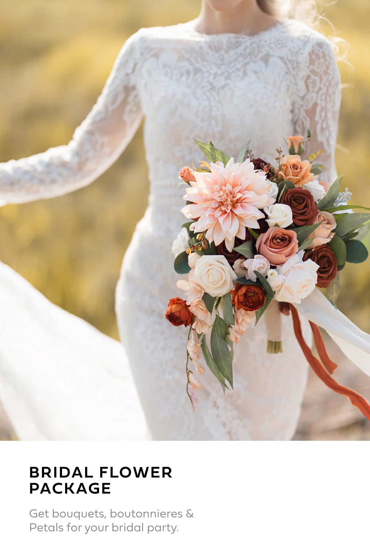 Pre-Arranged Wedding Flower Packages in Sunset Terracotta