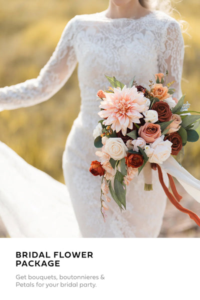 Pre-Arranged Wedding Flower Packages in Sunset Terracotta