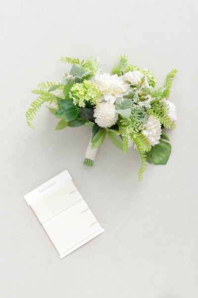Flash Sale | Standard Free-Form Bridal Bouquet in White & Green