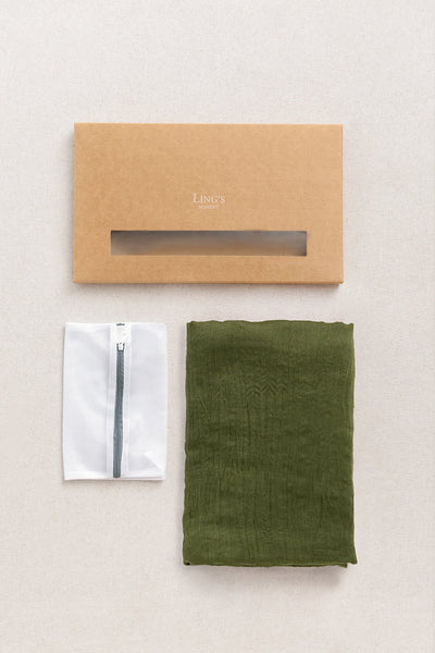 Table Linens in Olive Green