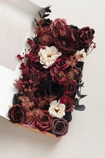 DIY Designer Flower Boxes in Moody Burgundy & Black