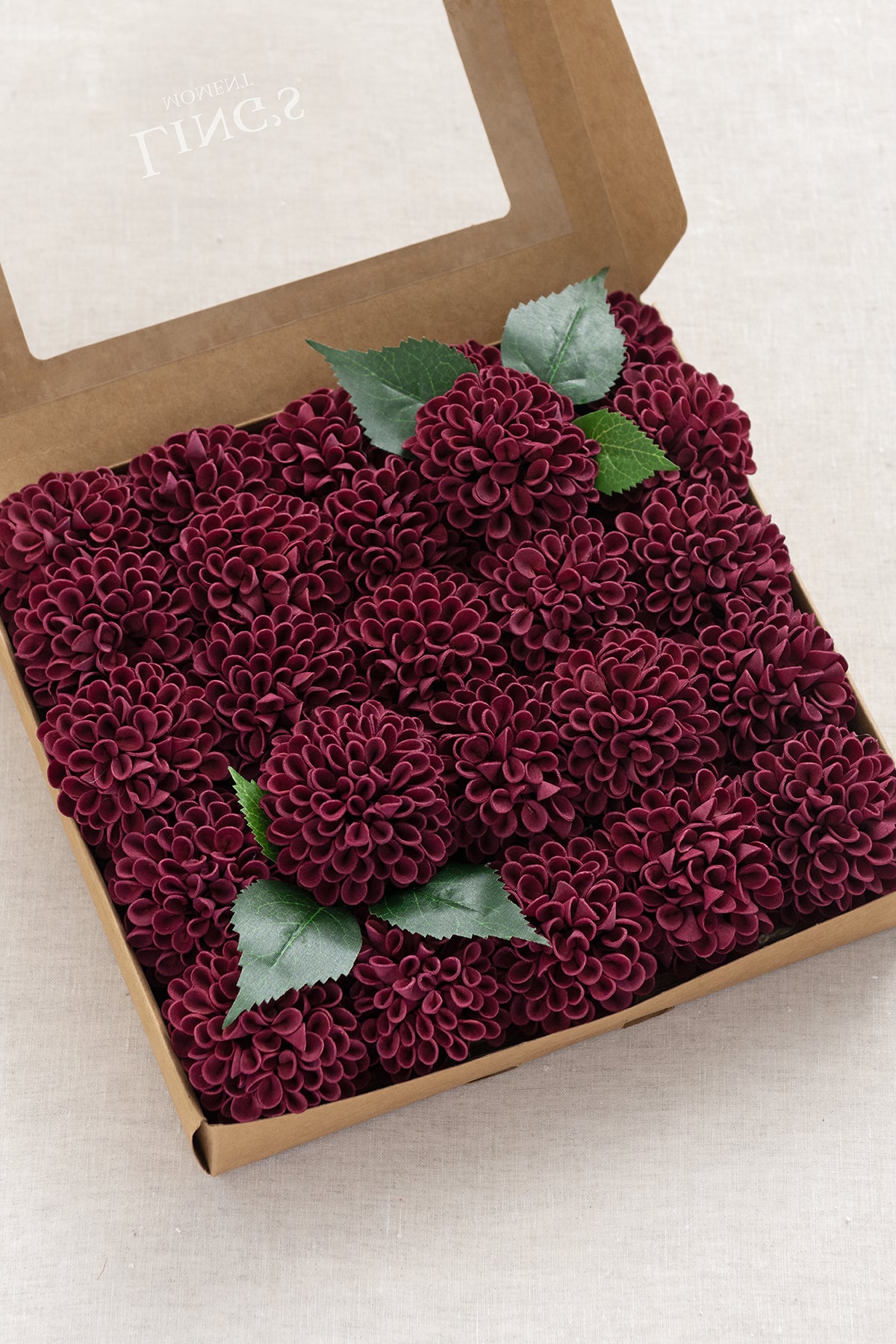 DIY Supporting Flower Boxes in Foam Burgundy Dahlia (25pcs)