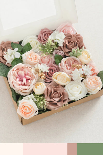 DIY Designer Flower Boxes in Dusty Rose & Cream