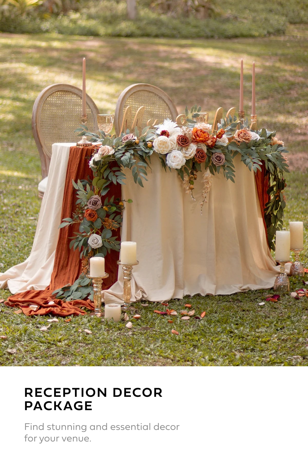 Pre-Arranged Wedding Flower Packages in Sunset Terracotta